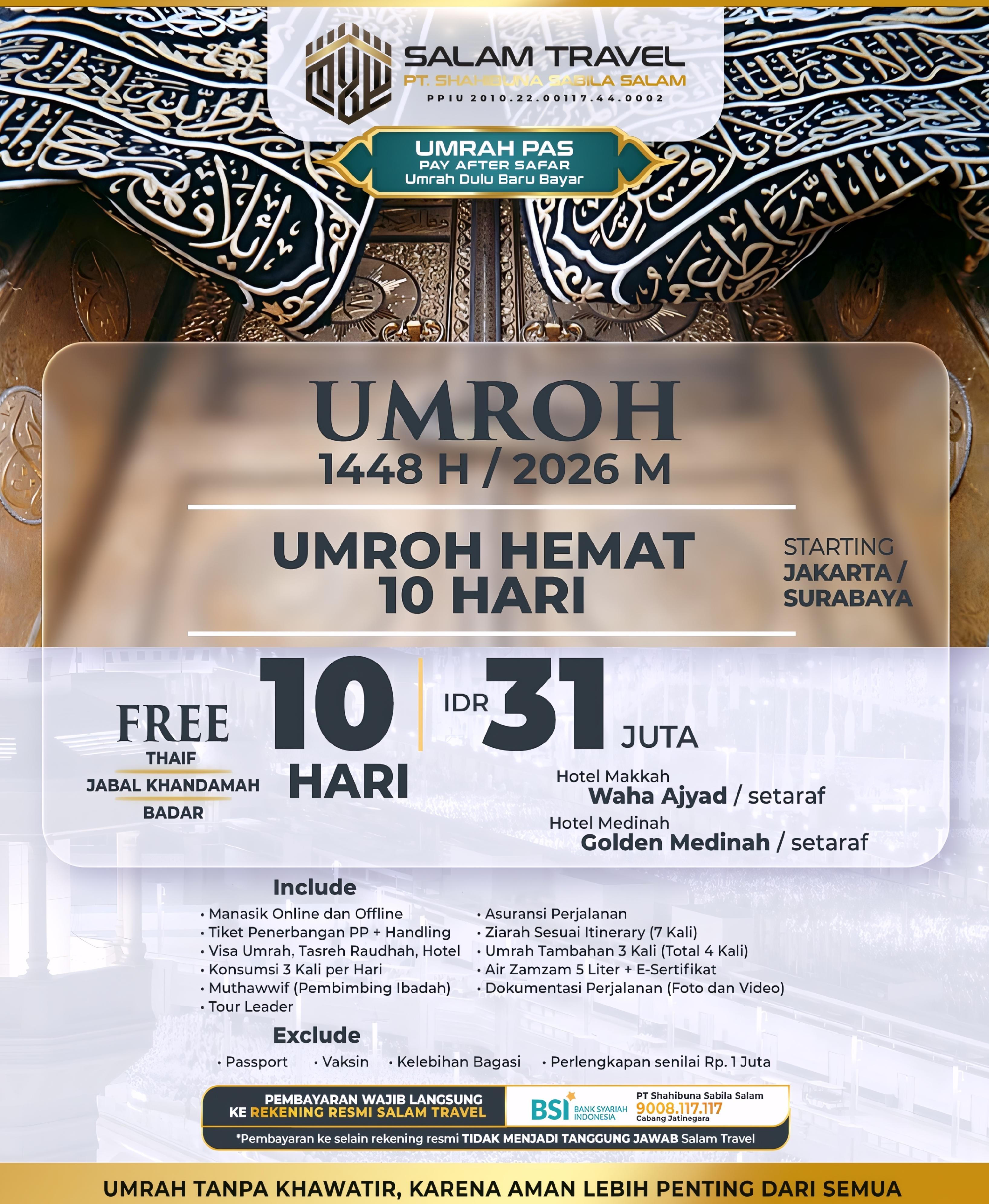 Paket Umroh 10 Hari